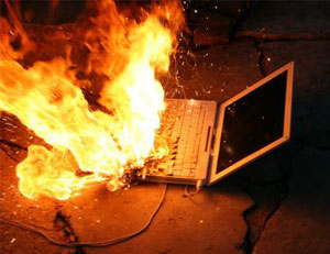 Laptop fire